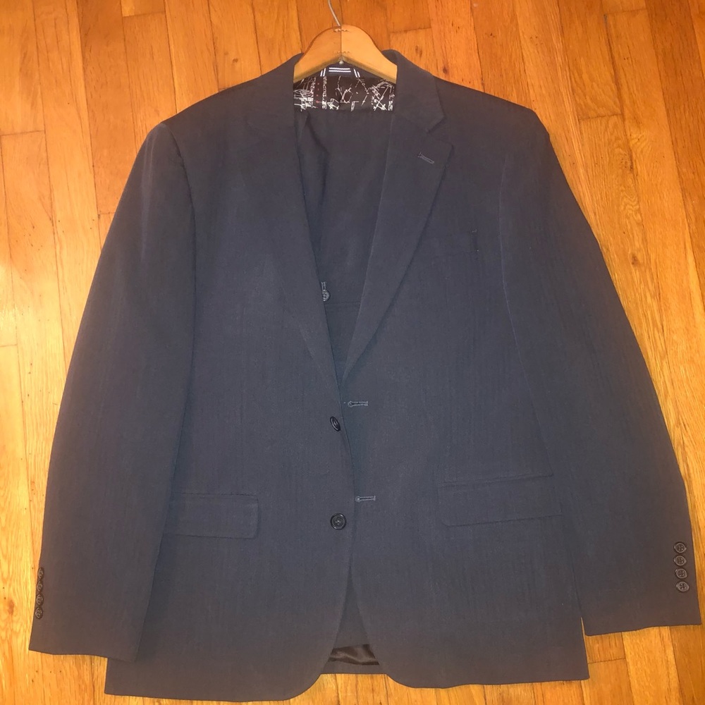 Nautica Men’s Suit Grey Herringbone 40R 34x30